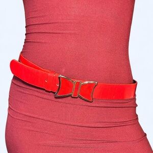 Y2K Red Bow Belt!